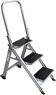 [Bailey] Aluminium 3 Step 150 kg Load Rating Stairway Ladder with Safety Rail
