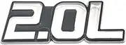 KBTBSCCPLG Car Styling Metal 2.0L Letter Sticker Badge 3D Decal Car Accessories Car Logo(Silver with B)