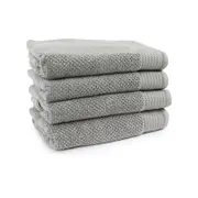 4pc Onkaparinga 69x140cm Avalon Bath Towel 550GSM Warm Silver