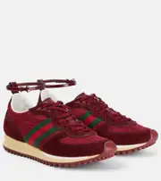 [Gucci] Gucci Re-Motion suede-trimmed sneakers AU 4.5 red