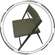 Modern Office Folding Chair, 18" Padded Cushion Reading Chair with Back, Portable Foldable Chair for Events, Office, Wedding, Party, Picnic(Green,Small)