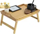 Bed Tray Table Bamboo Folding Legs Portable Laptop Snack Breakfast Drawing