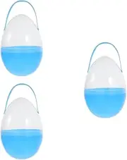 HOLIDYOYO 3pcs Large Plastic Easter Eggs 10-Inch Clear -Shaped Buckets with Handles, Fillable Easter Eggs For Easter Egg Hunt, Easter Hunt
