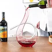 Wine Decanter - 100% Lead-Free Crystal Glass Wine Carafe Hand-Blown Red Wine Decanter Carafe