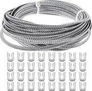 Dunzy Spiral Metal Boning for Sewing Corset Boning Stays 16.4 Yards Length 1/4'' Width Stainless Steel Boning with 32 Steel Boning Tips for Corsets Costumes Structure & Form Making