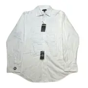 Alfani AlfaTech Tuxedo Dress Shirt Mens Large 16-16.5 34-35 White Pleated Slim