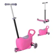 3-in-1 Ride On Push Car Adjustable Handlebar 3 Balanced Wheels Removable Seat