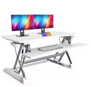 NNEMB Desk Riser 90cm Wide Adjustable Sit to Stand, for Dual Monitor, Keyboard,