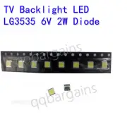 TV Backlight LED Diode SMD 3535 3537 6V 2W CoolWhite Sharp Vizio RCA TAN 100PCS