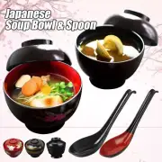 Japanese Soup Rice Bowl With Lids Soup Bowl Dumpling Sushi Seasoning Bowl Spoon