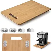 Bamboo Appliance Slider Sliding Tray - 360° Rotation Sliding Tray for Coffee Maker Airfryer Espresso Machine Food Processor & Mixer - 9.8''x15.4''