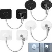 4 Pieces Fridge Lock Refrigerator Lock With 8 Key, Freezer Lock