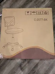 Adjustable Height Ergonomic Low Back Vanity Task Desk Chair with Wheels In Black
