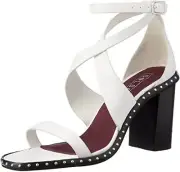 New SOL SANA Size 8.5-9 39 Henrietta Heel White STUDDED LEATHER Shoes RRP $209