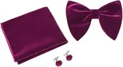 [GTLZHFXS] Bow Ties For Men 1 Set Of Gold Velvet Bow Tie Cufflinks And Cufflinks Set For Men Solid Color Bowtie Cufflinks And Cufflinks