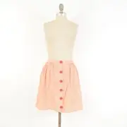 Tulle Skirt XL MODCLOTH Red Striped Cotton Button-Up Flared A-line Mini NWT