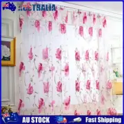 Big Flower Tulle Blackout Curtains Window Screening Drape for Bedroom Decors AU