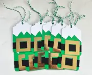 Set of 10 Handmade Christmas Gift Tags~Elf Suits