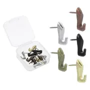10 Pcs Push Pin Picture Hooks, Zinc Alloy Picture Hanging Nails, 5 Colors