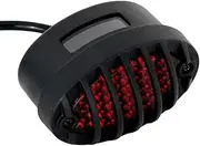 FATECIM Motorcycle Custom Oval-shaped LED Tail Light Cat Eye Rear Running Light Brake Light Stop Light Red Lens Integrated License Plate Lamp Universal Fit for Motorcycle/Cruisers/Bikes (Black)