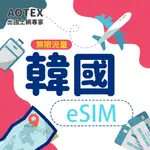 【AOTEX】ESIM卡韓國上網卡免插卡高速上網不限速不限流量不降速