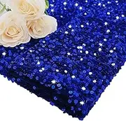MODFUNS 4 Yards Royal Blue Sequin Fabric Velvet Material by The Yard Stretch Glitter Fabric Metallic Sequins Material for Quilting Sewing Sequined Linen Fabric Thick Velvet Fabric for Costume Prom
