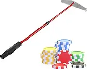 Poker Chip Push - Retractable Chip Stick Rake Pusher,Collector Rake, Chips Harrow Collecter Metal, Portable Supplies, Dice Putter Stick