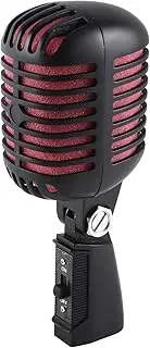 Binxind 1 PCS Professional Classic Retro Dynamic Vocal Microphone Black & Red Metal Swing Mic for Live Performance Karaoke