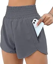 [Generic] Womens Athletic Shorts Summer Workout Jogging Casual Shorts Elastic Waist Comfy Lounge Sweat Short with Pockets