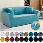 Elastic Velvet Sofa Cover Thick Warm Plush Slipcovers Living Room Longue Cover