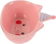 TIDTALEO Cute Piggy Ceramic Bowl Small Sauce Bowl Mini Pie Pan Desk Paper Clip Holder