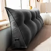 Large Bolster Triangular Headboard Wedge Backrest Positioning Support Bed Rest Reading Pillows Headboard Wedge Pillows for Day Bed Bunk Bed with Removable Cover60*50 * 20cm(24 * 20 * 8in)