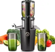 Cold Press Slow Masticating Juicer with 4.2-Inch Feed Chute, 250W, Black