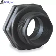 3" FNPT X 3" FNPT Bulkhead Tank Fitting Polypropylene, EPDM BANJO TF300