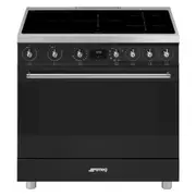 Smeg 90cm Freestanding Cooker Induction Hob - Black Stainless Steel