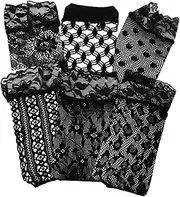 [WESIEVYA] Lace Fishnet Ankle Socks Women Stretchy Nylon Long Socks for Dance Office Wedding Party