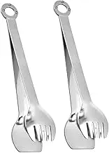 ABOOFAN 2pcs Mini Stainless Steel Ice Tongs Versatile Food Serving Tool for Sugar Cubes Lemon Slices Appetizers for Parties Home and Cafes