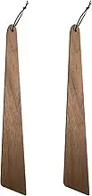 Huakaile 2 Pieces 12" Teak Wood Spatula Set, Flat Wooden Spatula Turner, Small Wood Egg Flipper Utensils Cookware for Cooking Sourdough Serving Scraping Stirring