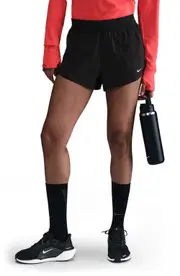 Nike Swift Dri-FIT Mid-Rise Brief-Lined Running Shorts in Black/Reflective Silv at Nordstrom, Size Medium