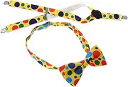 [LIFKOME] Set Kids Clown Bow Tie Suspender Clown Bow Tie for Toddlers Kids Clown Suspender Bow Tie Set Multi Suspender Bow Tie Comfortable for Halloween Party Photo Prop Cosplay Accessory