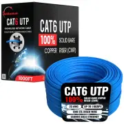 1000ft CAT6 CMR ETL Riser Ethernet Cable 23AWG Solid Bare Copper Wire Blue