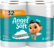 Angel Soft Toilet Paper, 8 Mega Rolls (4=1), Soft & Strong, Septic Safe