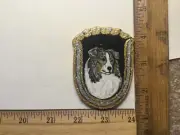 Handmade Wooden Handpainted BLUE MERLE ROUGH COLLIE Ornament/Magnet/Plaque