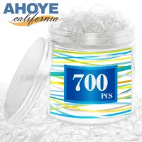 在飛比找momo購物網優惠-【AHOYE】橡皮繩髮圈 透明色-700條盒裝 髮束 綁頭髮