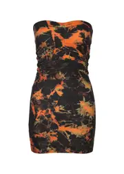 Knwls Skinn Printed Strapless Stretch-jersey Mini Dress - Brown - S (UK8-10 / S) S (UK8-10 / S)