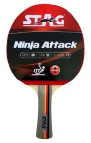 Ninja Attack Table Tennis Racquet 180 grams Advanced ITTF Approved Rubber