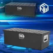 30.3"x13"x10.2" Aluminum Truck Pickup Tool Box Storage w/ Side Handle+Keys Black