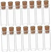 EXAOMBLE 24pcs Mini Glass Wishing Bottles Cork Lids Vials for Crafts Messages Bottle and Unique Decor for and Celebrations