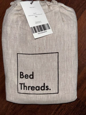 NEW Bedthreads Paprika 100% Flax Linen KING Pillowcases. Set of 2