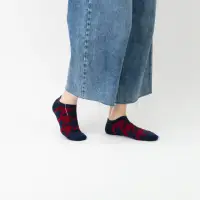在飛比找momo購物網優惠-【WARX】千鳥格紋船型襪-藍紅(除臭襪/機能襪/足弓防護)